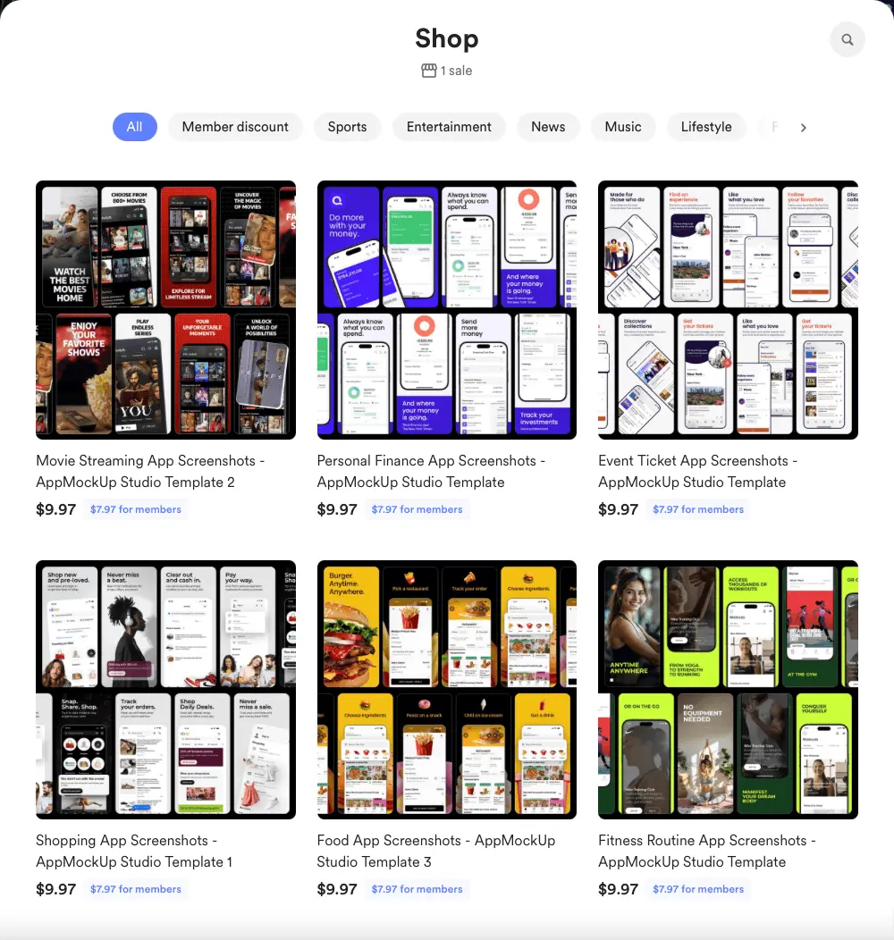 AppMockUp Buymeacoffee Shop
